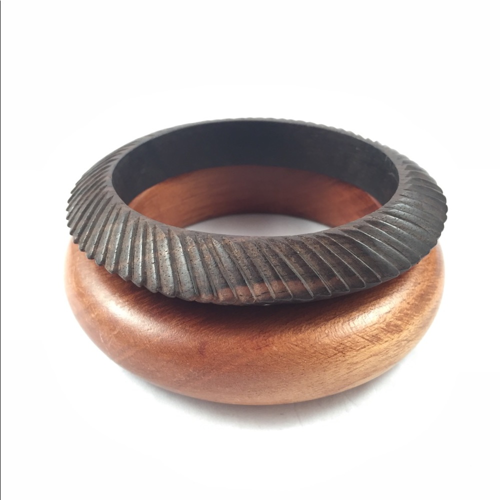 Two Solid Wood Bangle Bracelets - image 6